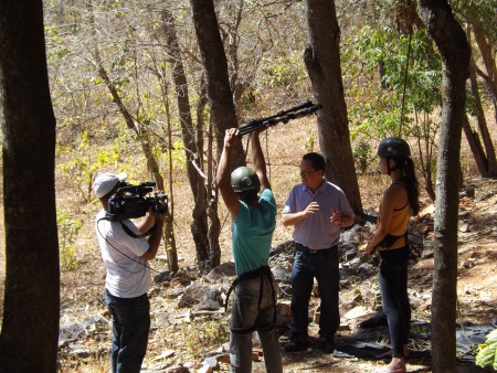 Gravação Matéria TV NORTE sobre escalada em rocha em Januária.